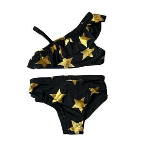 Pink Platinum Swimsuit Toddler Girls 2T Black One Shoulder Pullover Bikini NEW